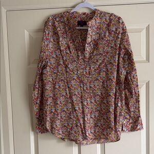 Liberty by J.Crew Vibrant Floral Pattern Top